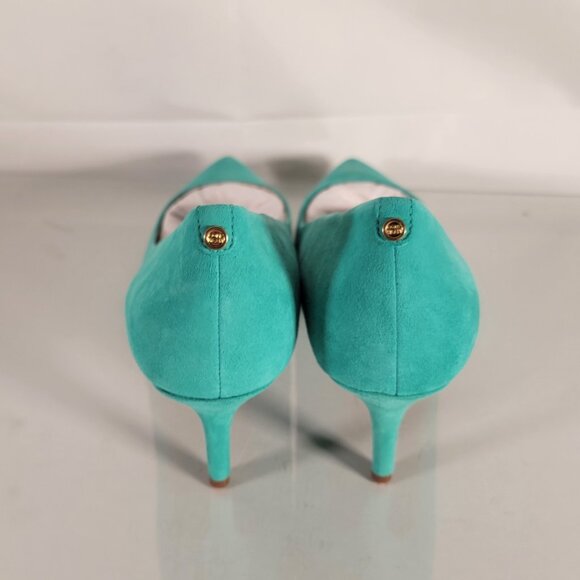 Cole Haan Go To Park Pump Turquoise Suede High Heel - Picture 5 of 11